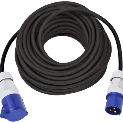 Prolunga MH CEE 16A/CEE 16A blu 230V H07RN-F3G1.5mm² GDV 30m IP44 nero 