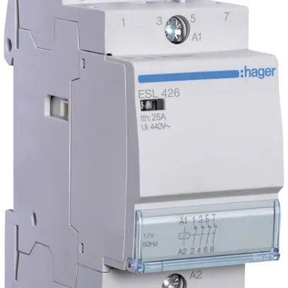 Contattore AMD Hager ESL 12VAC 4 apertura 25A 2UM 
