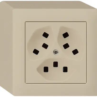 AP-Steckdose Hager kallysto 3×T23 Q beige 