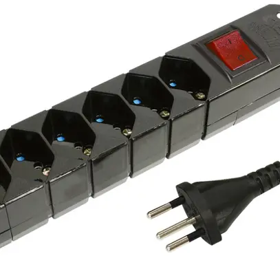 Presa multipla STEBA VARIABL 6×T13 con interruttore 3m nero 