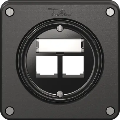 Kit di montaggio Feller S-One EASYNET, per 2×RJ45, profondità 28 mm, nero 