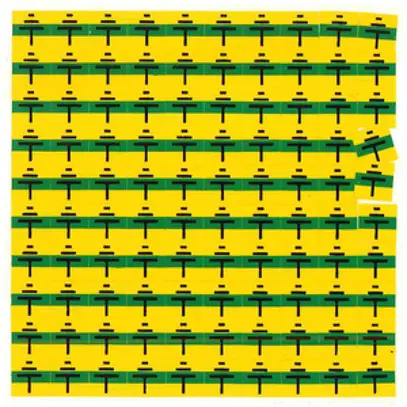 Plaque d'avertissement mat. synth. 6×6mm jaune/noir 