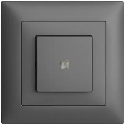Interr. puls. lum. INC EDIZIOdue 3/1L grigio scuro, con lente, LED giallo 