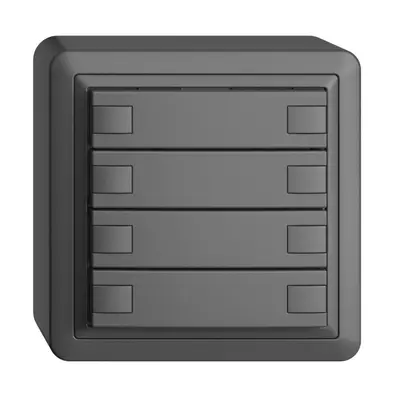 Poussoir KNX RGB AP EDUE, 250mW, s.LED, 4×poussoir, comm.2×touches, grf 
