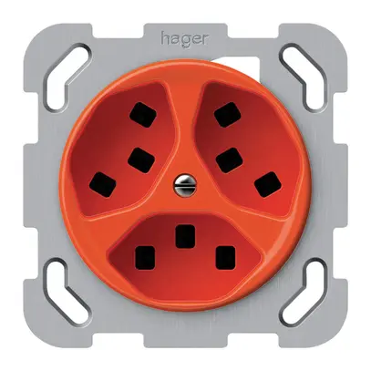 Presa INC origin 3×tipo 23 16A 230V 77×77mm arancione 
