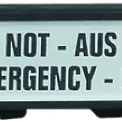 Plaquette indicatrice AB 140M-C-DFCN, "HAUPTSCHALTER / MAIN SWITCH" 