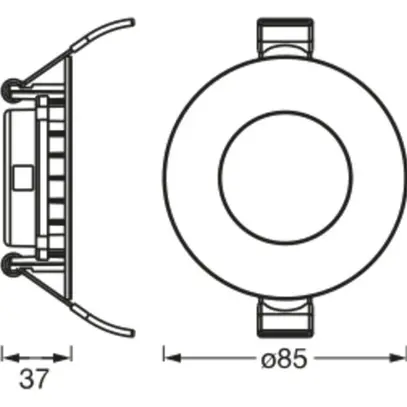 Downlight LED INC LDV DL SET SLIM 4.5W 240lm 3000K Ø85mm blanc 3 pièces 