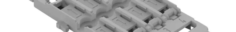 Befestigungsadapter WAGO mit Zugentlastung 8×4mm² Schraubbefestigung grau 