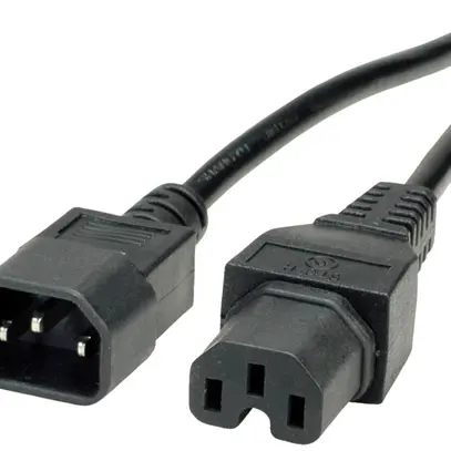 Câble d'appareils VALUE C14 → C15 3×1mm² 250VAC/10A noir 1.8m 