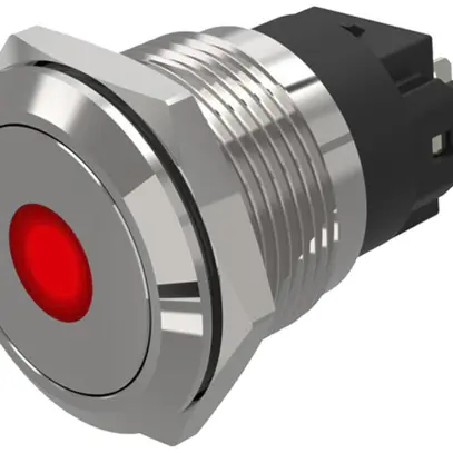 Avvisatore luminoso EAO 82 24V raccordo da saldare piatto Ø19mm rosso 
