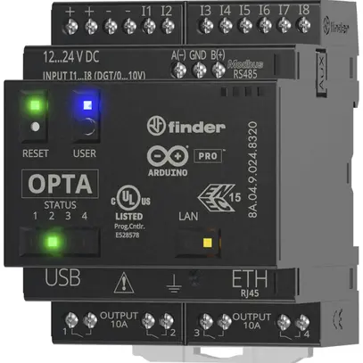 Module logique PLC Finder 8A.04 OPTA ADVANCED, 12…24VDC, 8DI/AI 4DO (10A/250V) 