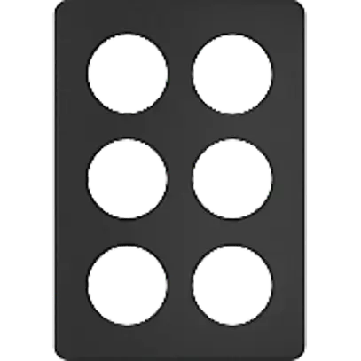 Placca di copertura 3×2 grd.I 6×43 nero 