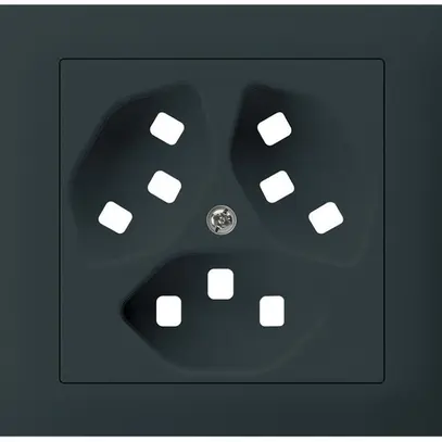 EB-Frontset kallysto f.Einbausteckdose G3 3×T23 Abdeckrahmen schraubbar schwarz 