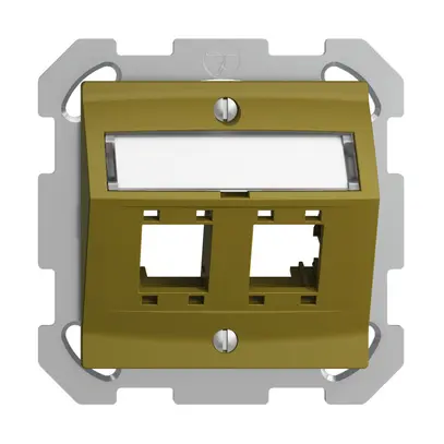 Kit de montage ENC EDIZIOdue, avec capot de sortie oblique, pour 2×RJ45, olive 