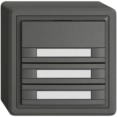 Poussoir universel AP EDIZIO.liv UNI SNAPFIX® s.LED 3× comm.2T étiqu.grf 