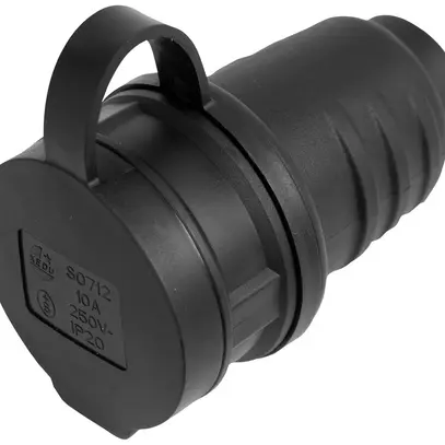 Prise mobile en caoutchouc Steffen STEKO T13 avec couvercle IP20 noir 