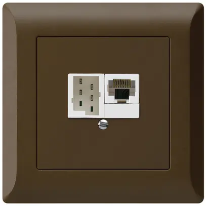 Scatola INC kallysto.line 1×RJ45u+1×TT83 marrone 