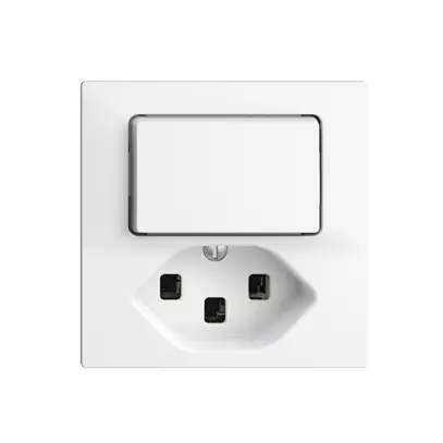 Combinaison lum.3/1L+T23 16A blanc, contrôle, EDIZIOdue, LED jaune 
