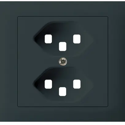 Kit frontal INC Hager kallysto pour prise G3 2×type 23 cadre enfichable noir 