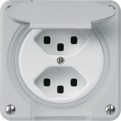 Presa INC robusto 2×tipo 23 grigio per combinazione 