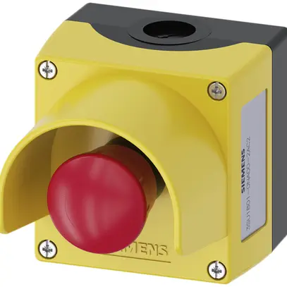 Pilztaster Siemens SIRIUS ACT, 1Ö, Schutzkragen, Kunststoff rot/gelb 