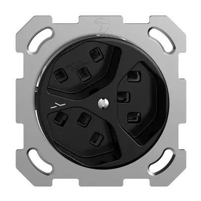 Presa INC 3×T23 Feller STANDARDdue QM, 1×separato, morsetti a innesto, nero 
