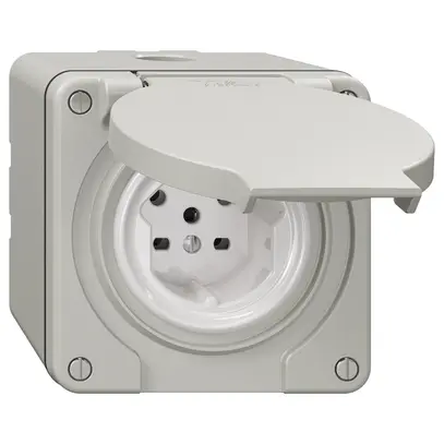 Prise NAP NEVO, 1×T15, IP21, gris clair 