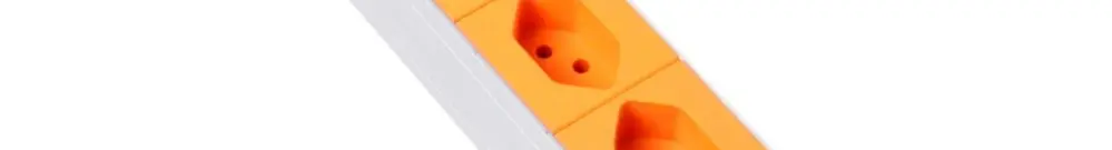 Prise multiple 19" 1UH 6×T13 Td3×1mm² 3m orange 