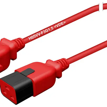 Cavo d'apparecchio spina C20 presa C19 bloccato 3×1.5mm² 250VAC/16A rosso 2m 