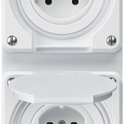 Combi INC 2×1 HA robusto 2×tipo 15 con morsetti a innesto con coperchio bianco 
