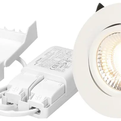 Spot LED INS MH SOLVO 8W 750lm 3000K IP44 MB REG DALI Ø100mm bianco 