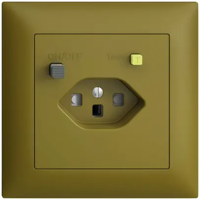 Prise ENC EDIZIOdue T23 FI 30mA FMI, shutter, olive 