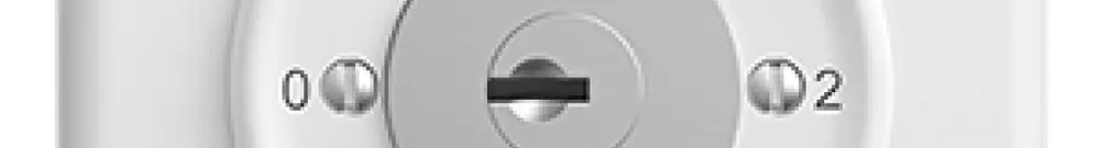 Interruttore rot.INC STANDARDdue 5/1L bianco, con serratura di sicur. 