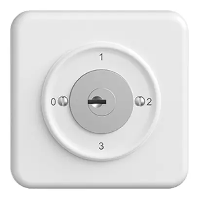 Interruttore rot.INC STANDARDdue 5/1L bianco, con serratura di sicur. 