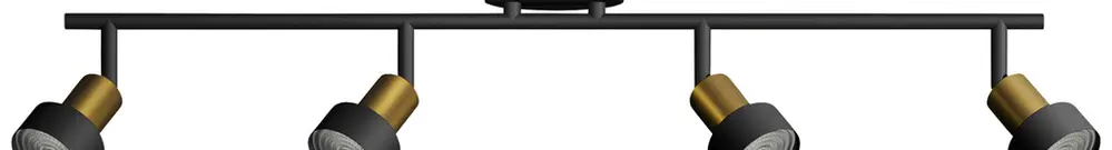 Spot Philips Conduit GU10 4×5W 694×134mm nero/ottone 