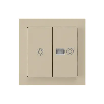 Kit frontale kallysto beige 60×60mm con simbolo illuminazione+ventilazione 