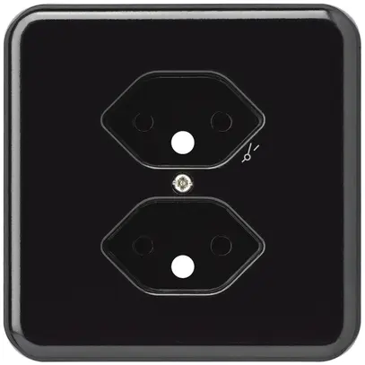 Placca di copertura basico 2×tipo 13/1 nero con protezione bambini 