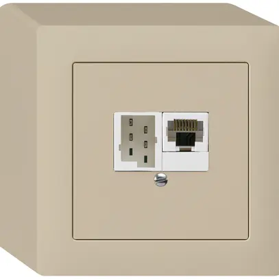 Scatola AP kallysto 1×RJ45u+1×TT83 beige 