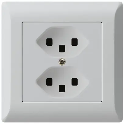 Prise ENC kallysto.line 2×T23 gris clair avec bornes enfichables 