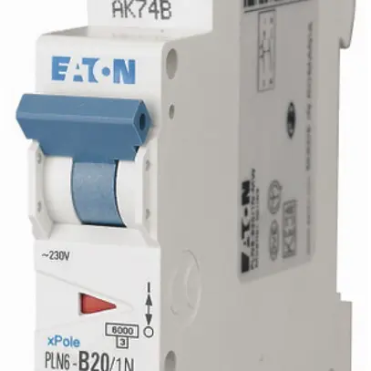 Disjoncteur Eaton B/20A 1P+N 6kA 1UM 