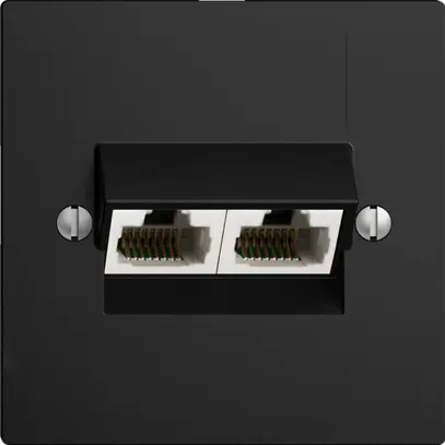 UP-Dose 2×RJ45/u 4P getr. EDIZIOdue schwarz ITplus 