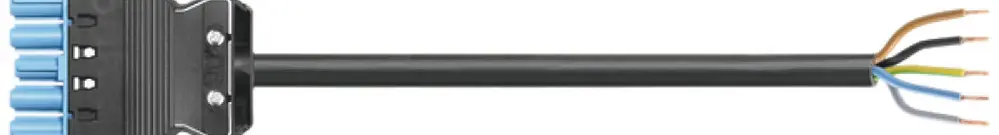 Cavo di allacciamento Wieland GST18i5 5×1.5mm² 250V+n.SELV 16A 3m blu presa, Cca 