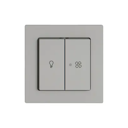 Kit di montaggio EDIZIO.liv SNAPFIX® p.luce&venti 2 tasti lent.front.grc 