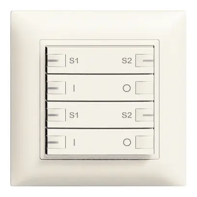 Poussoir ENC ZEP ON-OFF scène 2c/4t avec LED EDIZIOdue blanc 