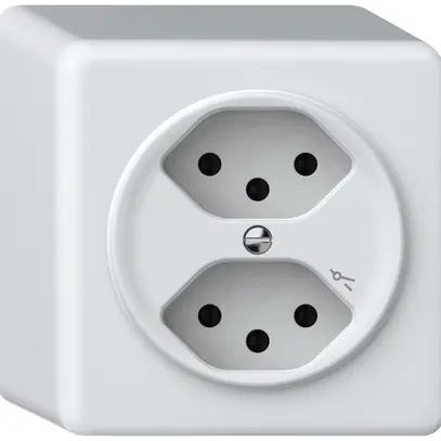 Presa AP origin 2×tipo 13 1×S 10A 230V 88×88×54mm bianco 