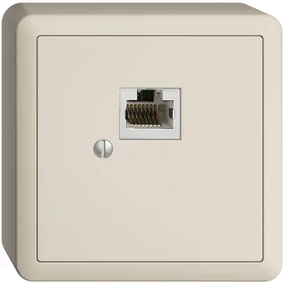 Scatola AP 1×RJ45/s 8P EDIZIOdue crema, R&M swissline 