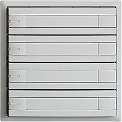 Poussoir ENC KNX 4× EDIZIOdue gris clair RGB avec LED avec insert papier 