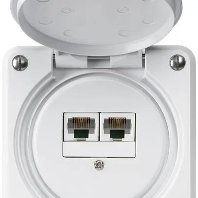 Boîte de raccordement ENC robusto IP55 blanc 2×RJ45/u séparés 