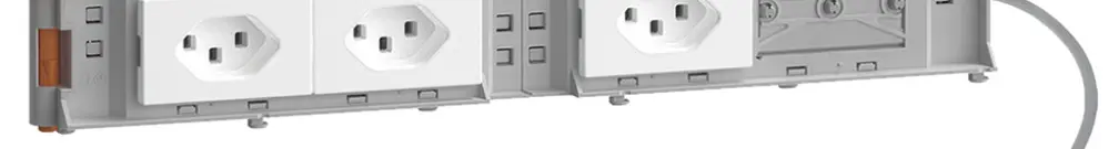 Supporto dispositivi Hager BKG 3×tipo 23 16A 250V 60×342mm cavo rotondo bianco 