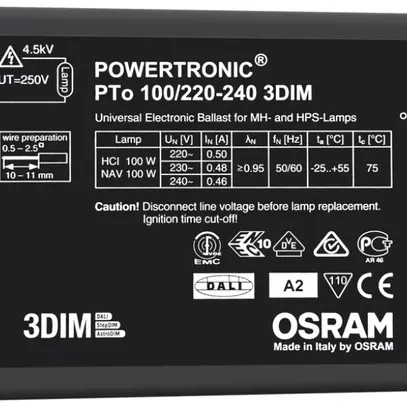 BE Powertronic Outdoor PTo 100W 3DIM 220…240V per lampada HID 